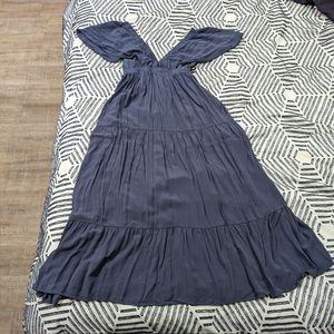 Wishlist Maxi Flutter Sleeve Deep v V Neck Dress, Medium